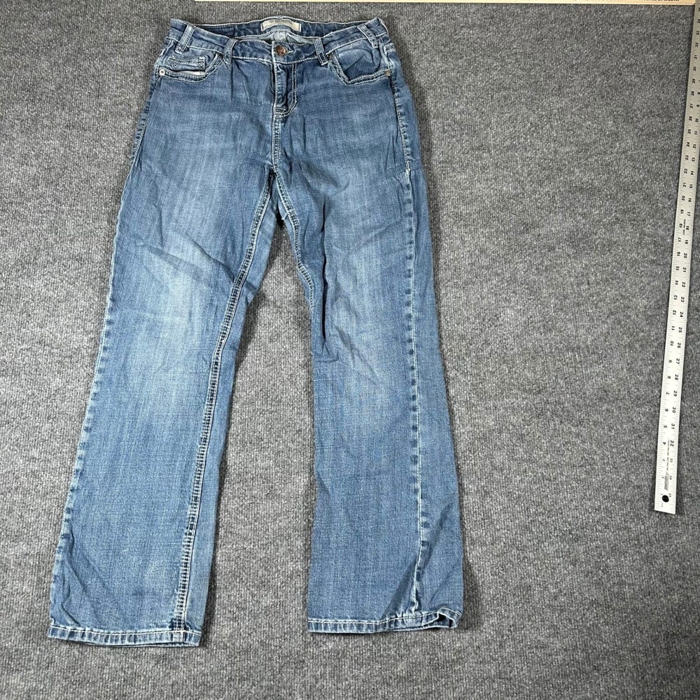 Rock & Roll Denim Jeans Womens Size 30 Blue Mid Rise Riding Bootcut Distressed